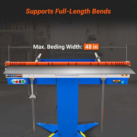 Industrial Magnetic Pan And Box Sheet Metal Brake For 20 Gauge Capacity Heavy Duty Pro Grade Press Brake, 48-inch max width