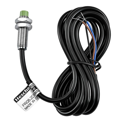 2mm Sensing M8 Inductive Proximity Sensor Switch PR08 2DN Cylindrical Detector DC 12 24V 3 Wire NPN Normally Open CE Ready for Plug and Play Heavy Duty Shop Floor Action, threaded metal body with cable