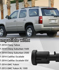 Rear Liftgate Window Glass Release Switch Button Replacement For 2007 To 2014 Tahoe Suburban Yukon Escalade GMC Models Fits Cadillac Escalade And More Easy Install Durable OEM Style Plug And Play Ready shown with Chevy SUV