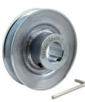 4 Inch Single Groove V Belt Pulley With 1 Inch Bore For A B 5L 4L AX BX Belts, Carbon Steel 1020, Zinc Plated, Keyseat 1/4 X 1/8, Includes Screws And Wrench
