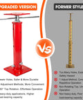 Comparison of Two Pack Hella Tough Steel House Floor Jacks Adjustable Height From 21 To 43 Inches Handling 11023 Pounds With Swiveling Top Plate.