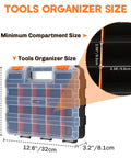 34 Compartment Small Parts Organizer Case With Removable Dividers Double Sided Storage Box dimensions and features