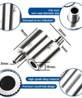 Detailed view of aluminum crimping loop sleeves from 24 Piece Outdoor Wire Clamp Tool Kit, showing dimensions and material.