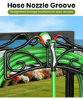 Heavy Duty Freestanding Garden Hose Holder Built To Last With Thick Gauge Metal For Outdoor Use, nozzle groove detail