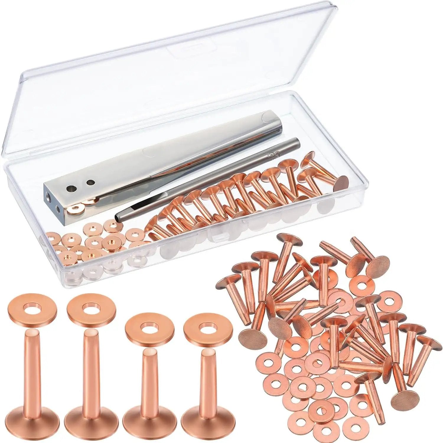 Kit Coppor Copper Rivet And Burr Kit for Leather Projects