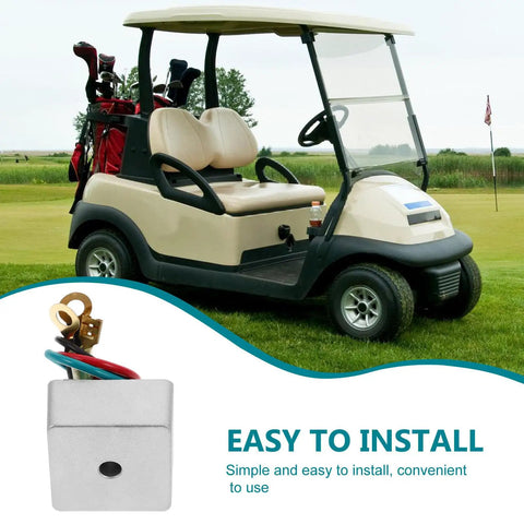 Voltage Regulator For Golf Cart With Stable Output And Efficient Power Conversion, shown with golf cart for EZGO Yamaha