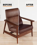 Leather armchair before and after using Leather Recoloring Balm For Couches And Furniture Color Restorer And Scratch Remover Easy Leather Repair Kit For Sofas Bring Back Color Make It Look New Hide Scratches Repair Leather Spots And Extend Sofa Life