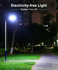 Ultra Bright Solar Street Light Dusk To Dawn Outdoor Lighting With 3 Modes Motion Sensor illuminating a park path