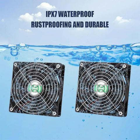 Solar Powered Dual Exhaust And Intake Fan Kit With 5 Inch Fans IPX7 Waterproof 13 Ft On Off Switch Cable Keeps Greenhouses Chicken Coops Sheds Dog Houses Cool With Fresh Air Ventilation For Outdoors