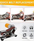 Grab And Go Multifunction Belt Sander With 7 Speed Settings Low Noise Portable Belt Grinder For Metal Jewelry Cutter Sharpener