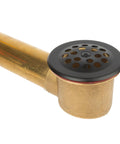 Fresh Matte Black Bathtub Drain Kit Boasting Slick Trip Lever Overflow With Premium 20 Gauge Brass Tubing close-up of drain assembly.