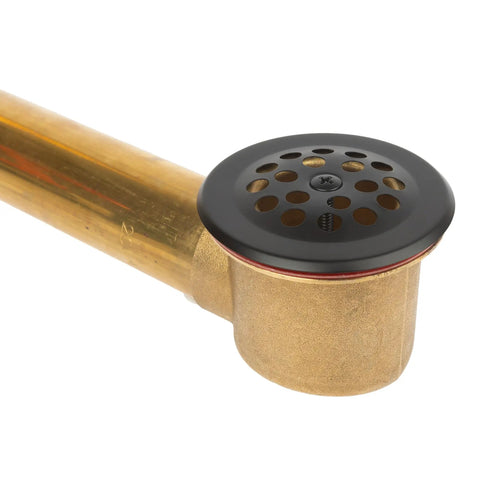 Fresh Matte Black Bathtub Drain Kit Boasting Slick Trip Lever Overflow With Premium 20 Gauge Brass Tubing close-up of drain assembly.