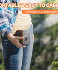 Person holding Portable Power Station 120W With 97.6Wh Battery AC Outlet USB C And USB A Ports 12V DC Outdoor Generator