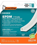 Frost King EPDM self-stick weatherseal tape, P-profile, white, 3/8 in wide x 7/32 in thick x 17 ft (2 strips)