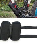 Heavy Duty E Bike Controller Bag Waterproof EVA Hard Case For Electric Motorcycle Gear, Keeps Battery And Electronics Safe From Rain Dust And Gunk. open black EVA case with straps on e-bike frame