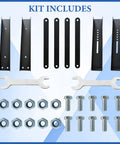 Beefy 18x18 Inch Bolted Underbody Truck Tool Box Mounting Brackets Black Steel Set Of 2 with bolts and spanners