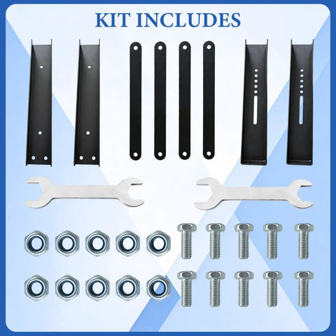 Beefy 18x18 Inch Bolted Underbody Truck Tool Box Mounting Brackets Black Steel Set Of 2 with bolts and spanners