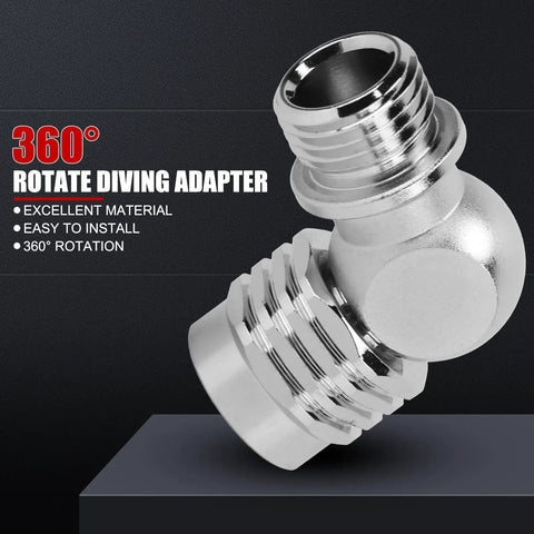 Universal Scuba 2nd Stage Swivel Adaptor Brass Chrome Plated for Standard Regulators and Low Pressure Hoses 360 Degree Rotation