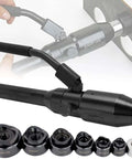 Hydraulic Knockout Hole Punch Driver Set 22.5mm To 61.5mm For Electrical Conduits And Metal Sheets, shown with six die punches.