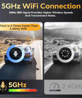 Front And Rear 4K Dash Cam For Cars With Dual Recording, Built-In 5G WiFi GPS, speed comparison 5GHz vs 2.4GHz