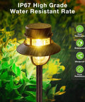Solar Pathway Lights Outdoor 6 Pack Dope Bright White LED Landscape Lights For Garden And Walkways IP67 glowing in rain