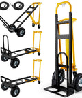 3-in-1 Convertible Hand Truck Dolly Cart With 10-Inch Pneumatic Wheels 1000 Lb Capacity Heavy Duty Hand Cart With Bungee Cords