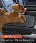 Ram 1500 Center Console Cover 2019 To 2026 Anti Scratch PU Leather Armrest Pad Cushion for 2500 and 3500 Models with Dog on Console