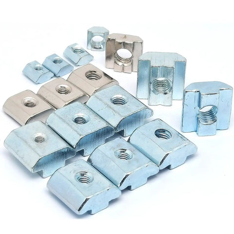 20 Pack T Nuts Sliding Slot Nuts For 40 Series Aluminum Extrusions M8 Threaded Slide Fit 4040 Profiles Durable Zinc Nickel Plated Hardware