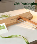 Adjustable Bread Knife With Precision Thickness Guide For Homemade And Sourdough Loaves beside gift packaging box