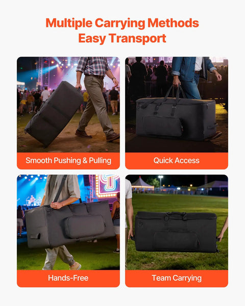 No Sweat Electronic Drum Roller Case With Thick Cushioning And Easy Rollin Wheels, Large Travel Softcase In Use With Multiple Carrying Methods.