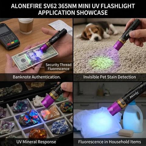 Ultra Portable 3W UV Flashlight 365nm Mini Black Light For Minerals Pet Urine Detection Scorpions Stains And Money Detection
