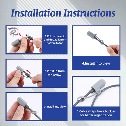 Installation instructions for V4 Silicone Cable Caps For Mini Satellite Cable Ends Protective Plug Caps That Snap Tight.