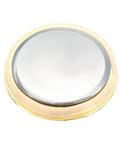 Mini Clock Insert 1 7/16 Inch Quartz Movement With White Dial, Gold Tone Bezel And Arabic Numerals, Tiny Round Fit Up Clock Top View