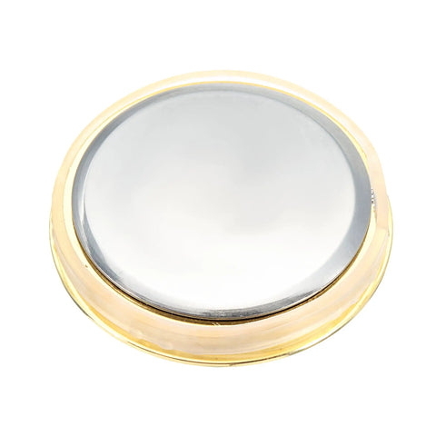 Mini Clock Insert 1 7/16 Inch Quartz Movement With White Dial, Gold Tone Bezel And Arabic Numerals, Tiny Round Fit Up Clock Top View