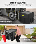 Road Ready Portable Diesel Transfer Tank 116 Gallon Capacity With 12V Electric Pump, shown with forklift pockets and grooves design