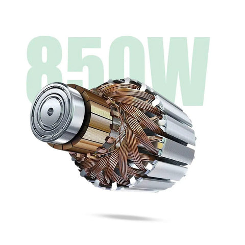 Close-up of 850W motor component for 850W Mini Bench Grinder And Jade Polishing Machine For DIY Woodworking Jewelry Rock And Metal Crafting Station.