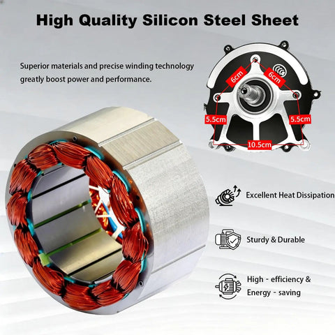 Kick Ass Brushless Differential Motor For Electric Trike And Go Kart Vehicle Featuring Pure Copper Coils with silicon steel sheet.