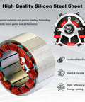 Premium Heavy Duty Brushless DC Differential Motor Featuring Pure Copper Windings And Arc Magnets 48V 1800W inner view with silicon steel and copper wires.