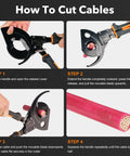 Instructions for using Built Tough Ratcheting Cable Cutter For 750MCM Copper And 1000MCM Aluminum Heavy Duty Wire Cutter