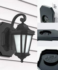 Outdoor Siding Mounting Block With Built In Electrical Box For Light Fixtures, Easy No Fuss Install, Fits Half Inch Lap Siding And Four Inch Vinyl Siding, Black, 2 Pack With NM Cable Connector, Heavy Duty Vinyl Siding Accessory mounted with wall lantern
