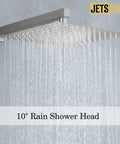 10-inch rain shower head from All-In-One Tub And Shower Faucet Set In Brushed Nickel With 12-Inch Rainfall Shower Head Waterfall Tub Spout And Rough-In Valve Complete Bath Trim Kit For An Easy, No-Brainer Upgrade