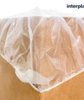 Pack Of 25 Clear Elastic Covers For 65 Inch Square Gaylord Boxes built tough to lock down a brown box with clear plastic cover.