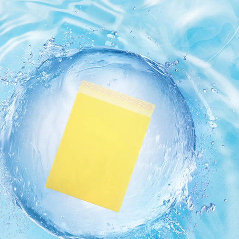 Waterproof Bubble Mailers 25 Pack 28x37cm Plus 6cm Thickened Padded Envelopes against water splash background