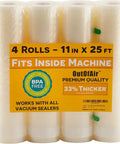 Heavy Duty Vacuum Sealer Rolls 11x25 Inches 4 Pack For 100 Feet Total 33 Percent Thicker BPA Free Universal Fit packaging
