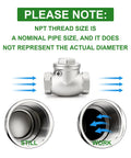 TAISHER 1-1/2 in NPT female swing check valve, stainless CF8, backflow prevention, front view