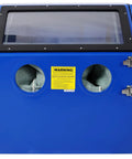 110L Bench Top Sandblast Cabinet Blue Finish With LED Lighting And Built In Blast Gloves Beefy Sandblasting System For Large Workpieces