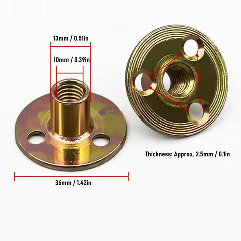 Adjustable Furniture Risers Set Of 4, Heavy Duty 400kg Load Bearing Nonslip Leveling Feet For Sofas Tables Chairs And Shelves, Easy Height Adjustment, Reduces Wobble Noise And Vibration On Uneven Floors. Metal flange with 10mm thread, 36mm base