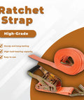 Heavy Duty Ratchet Straps 15 Foot By 1.5 Inch Cargo Tie Down Bands with high-grade webbing and sturdy ratchet mechanism.