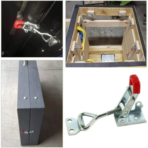 Latch Pack 10 Piece Steel Fastener Kit With Quick Release Catch And Industrial Lock Mechanism in toolbox and machinery setups