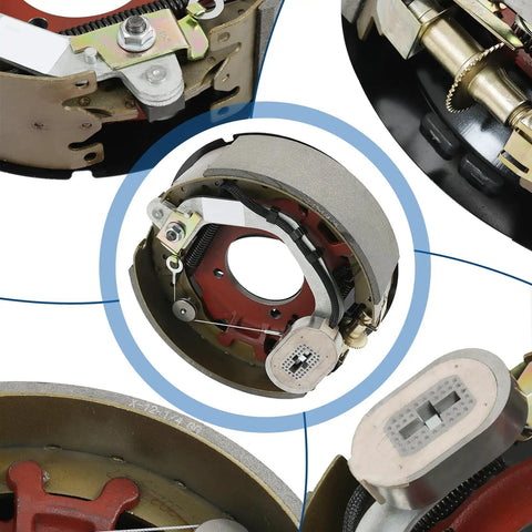 Close-up view of Badass Electric Trailer Brake Assembly Pair Built To Hustle Rock Solid Grip For Eight Thousand Pound Axles.